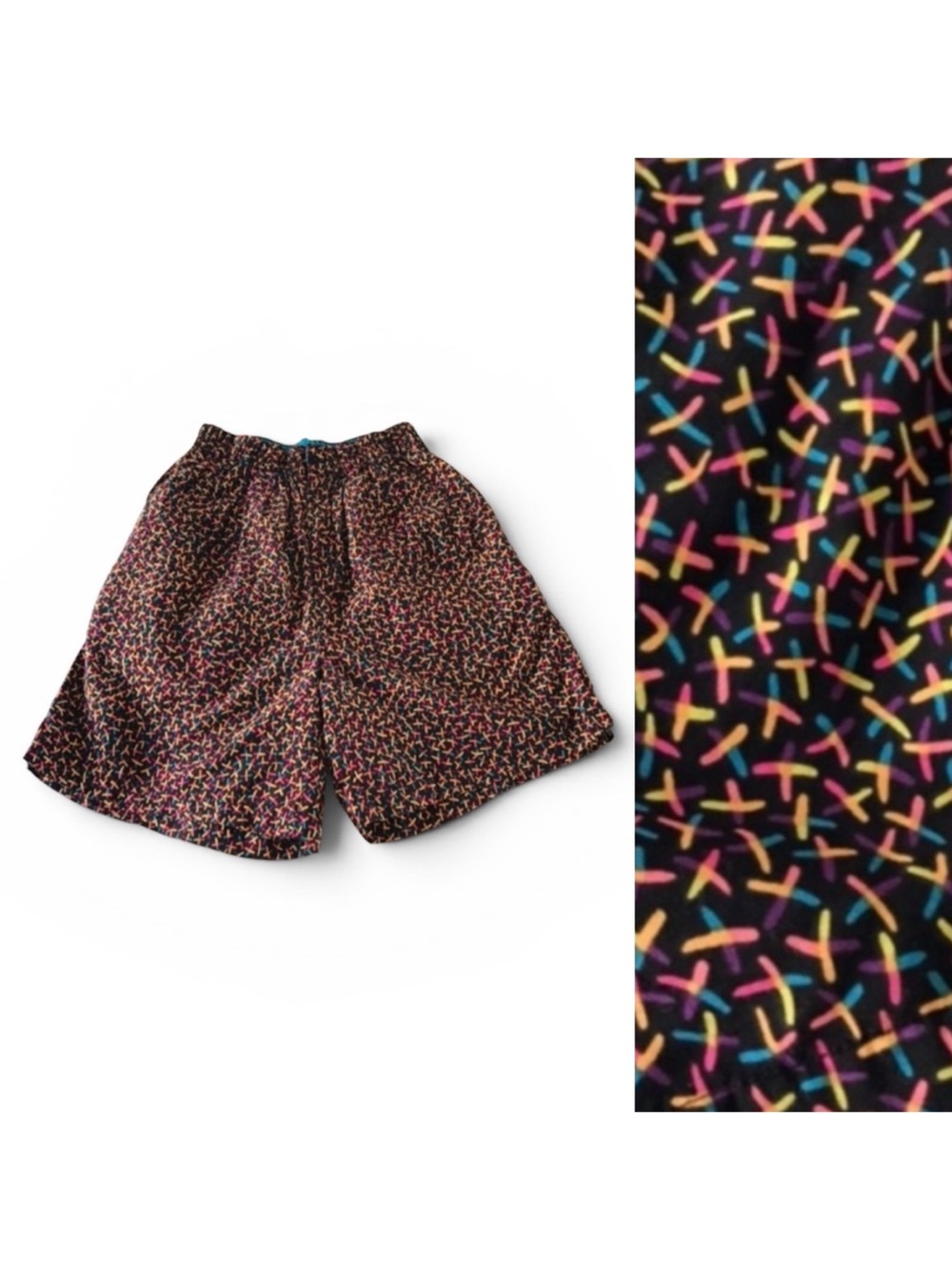 VTG DOCKERS 80s 90s Multicolor High-Waist Shorts SMALL